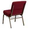 Hercules Series 21" Extra Wide Fabric Church Chair - Rack, Burgundy - FLSH-FD-CH0221-4-GV-3169-BAS-GG