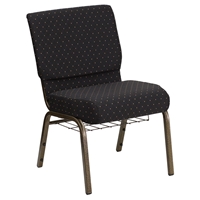 Hercules Series 21" Extra Wide Fabric Church Chair - Rack, Black