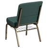 Hercules Series 21" Extra Wide Hunter Church Chair - Rack, Green - FLSH-FD-CH0221-4-GV-S0808-BAS-GG