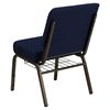 Hercules Series 21" Extra Wide Dot Fabric Church Chair - Navy Blue, Rack - FLSH-FD-CH0221-4-GV-S0810-BAS-GG