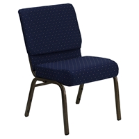 Hercules Series 21" Extra Wide Fabric Church Chair - Stacking, Navy Blue