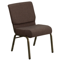 Hercules Series 21" Extra Wide Stacking Church Chair - Brown