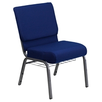 Hercules Series 21" Extra Wide Fabric Church Chair - Rack, Navy Blue