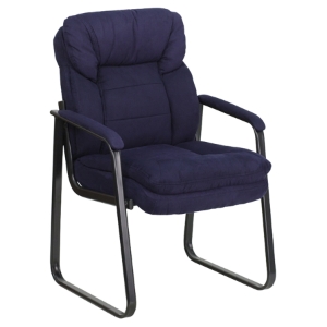 Microfiber Executive Chair - Sled Base, Navy 