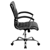 Leather Executive Swivel Office Chair - Mid Back Designer, Armrests, Black - FLSH-GO-1297M-MID-BK-GG