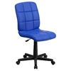 Quilted Faux Leather Task Chair - Mid Back, Swivel, Blue - FLSH-GO-1691-1-BLUE-GG