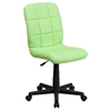 Quilted Faux Leather Task Chair - Mid Back, Swivel, Green - FLSH-GO-1691-1-GREEN-GG