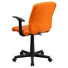 Quilted Faux Leather Task Chair - Mid Back, Swivel, Nylon Arms, Orange - FLSH-GO-1691-1-ORG-A-GG