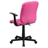 Quilted Faux Leather Task Chair - Mid Back, Swivel, Nylon Arms, Pink - FLSH-GO-1691-1-PINK-A-GG