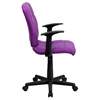 Quilted Faux Leather Task Chair - Mid Back, Swivel, Nylon Arms, Purple - FLSH-GO-1691-1-PUR-A-GG