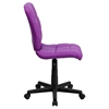 Quilted Faux Leather Task Chair - Mid Back, Swivel, Purple - FLSH-GO-1691-1-PUR-GG