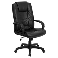 Leather Executive Swivel Office Chair - High Back, Black