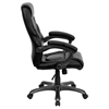 Overstuffed Executive Swivel Office Chair - High Back, Black Leather - FLSH-GO-724H-BK-LEA-GG