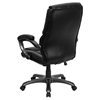 Overstuffed Executive Swivel Office Chair - High Back, Black Leather - FLSH-GO-724H-BK-LEA-GG