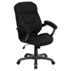 Executive Swivel Office Chair - High Back, Black Microfiber - FLSH-GO-725-BK-GG