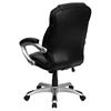 Executive Swivel Office Chair - Headrest, High Back, Black and Silver - FLSH-GO-725-BK-LEA-GG