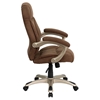 Executive Swivel Office Chair - High Back, Brown Microfiber - FLSH-GO-725-BN-GG