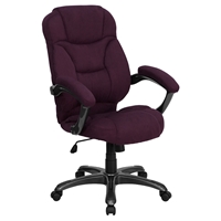 Executive Swivel Office Chair - High Back, Grape Microfiber