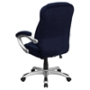 Executive Swivel Office Chair - High Back, Navy Blue Microfiber - FLSH-GO-725-NVY-GG
