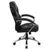 High Back Executive Swivel Office Chair - Black Leather - FLSH-GO-908A-BK-GG