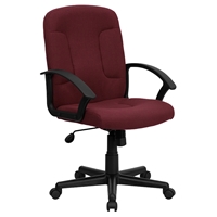 Executive Swivel Office Chair - Mid Back, Nylon Arms, Burgundy