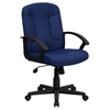 Executive Swivel Office Chair - Mid Back, Nylon Arms, Navy - FLSH-GO-ST-6-NVY-GG