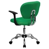 Mesh Swivel Task Chair - Mid Back, with Arms, Bright Green - FLSH-H-2376-F-BRGRN-ARMS-GG