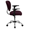Mesh Swivel Task Chair - Mid Back, with Arms, Burgundy - FLSH-H-2376-F-BY-ARMS-GG