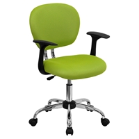 Mesh Swivel Task Chair - Mid Back, with Arms, Apple Green