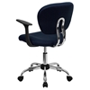 Mesh Swivel Task Chair - Mid Back, with Arms, Navy - FLSH-H-2376-F-NAVY-ARMS-GG