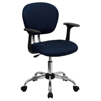 Mesh Swivel Task Chair - Mid Back, with Arms, Navy