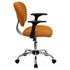 Mesh Swivel Task Chair - Mid Back, with Arms, Orange - FLSH-H-2376-F-ORG-ARMS-GG