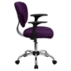 Mesh Swivel Task Chair - Mid Back, with Arms, Purple - FLSH-H-2376-F-PUR-ARMS-GG
