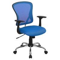 Swivel Task Chair - Mid Back, Blue Mesh