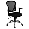 Swivel Task Chair - Mid Back, Swivel, Black Mesh - FLSH-H-8369F-BLK-GG