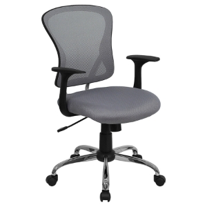 Swivel Task Chair - Mid Back, Gray Mesh 
