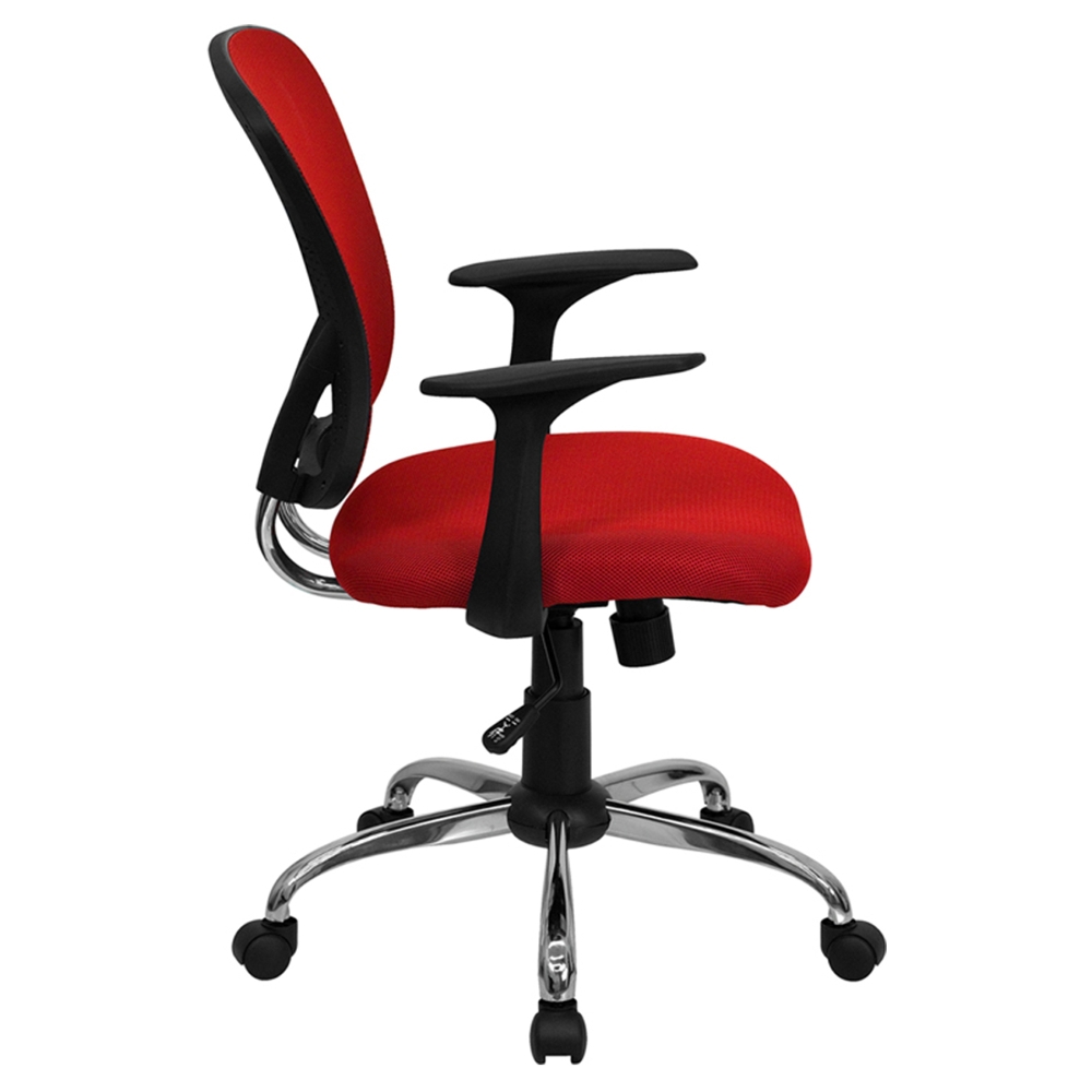 Grid Pro Tasker Chair Red Swivel Task Chair - Mid Back, Red Mesh | DCG Stores