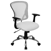 Swivel Task Chair - Mid Back, White Mesh - FLSH-H-8369F-WHT-GG