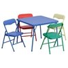 Kid Colorful 5 Pieces Folding Table Set - Blue, Green, Red and Yellow - FLSH-JB-9-KID-GG
