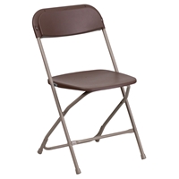 Hercules Series Premium Plastic Folding Chair - Brown