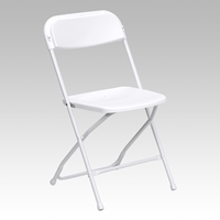 Hercules Series Premium Plastic Folding Chair - White