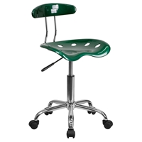 Vibrant Task Chair - Tractor Seat, Green and Chrome
