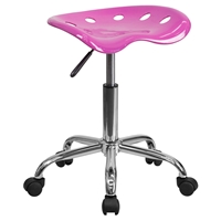 Vibrant Tractor Seat Stool - Candy Heart and Chrome