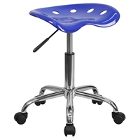Vibrant Tractor Seat Stool - Nautical Blue and Chrome