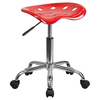 Vibrant Tractor Seat Stool - Red and Chrome