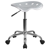 Vibrant Tractor Seat Stool - Silver and Chrome