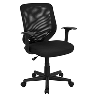 Mid Back Mesh Task Chair - Swivel, Padded Seat, Black
