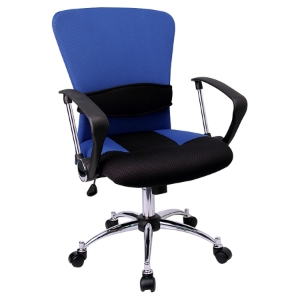 Mid Back Task Chair - Swivel, Blue Mesh 
