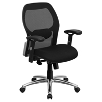 Executive Swivel Office Chair - Mid Back, Knee Tilt Control, Black