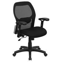 Super Mesh Executive Swivel Office Chair - Mid Back, Black